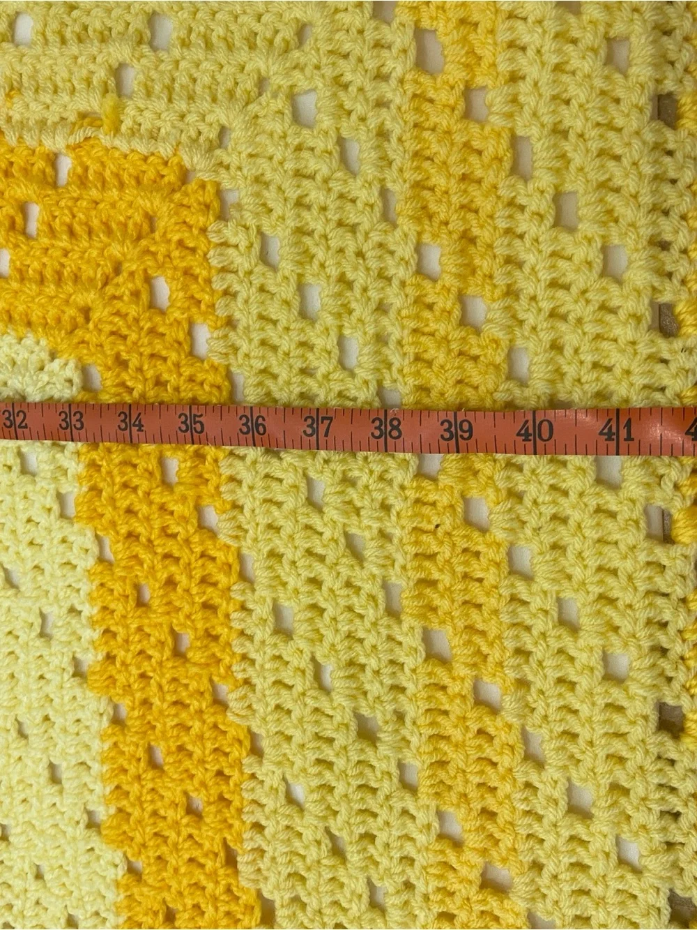Handmade Sunny Yellow Crochet Throw Blanket